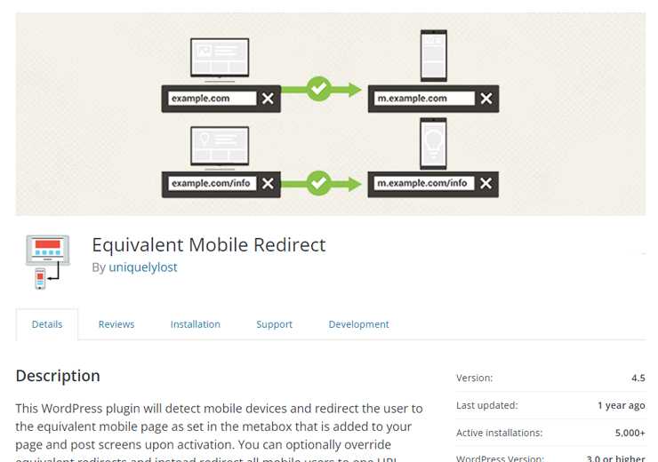 Equivalent Mobile Redirect image